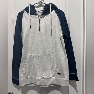 Men's Light Gray and Blue Outpost Makers Hoodie Sweater